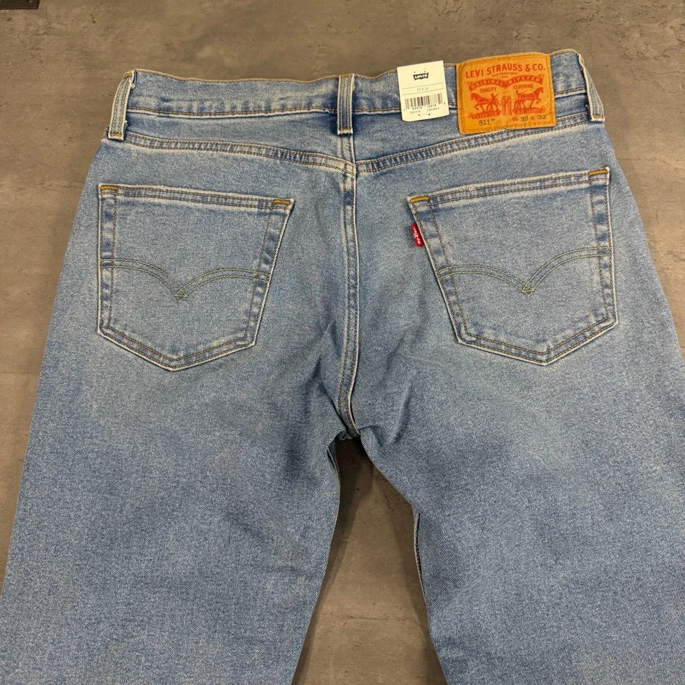 Levi's Jeans Mens 33x32 511 Slim Light Wash All Seasons Tech NEW $70